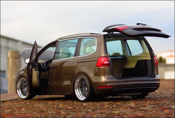 1:18 VW Sharan TDI - Brandy Braun-Mettalic + BBS LM Alu-Felgen