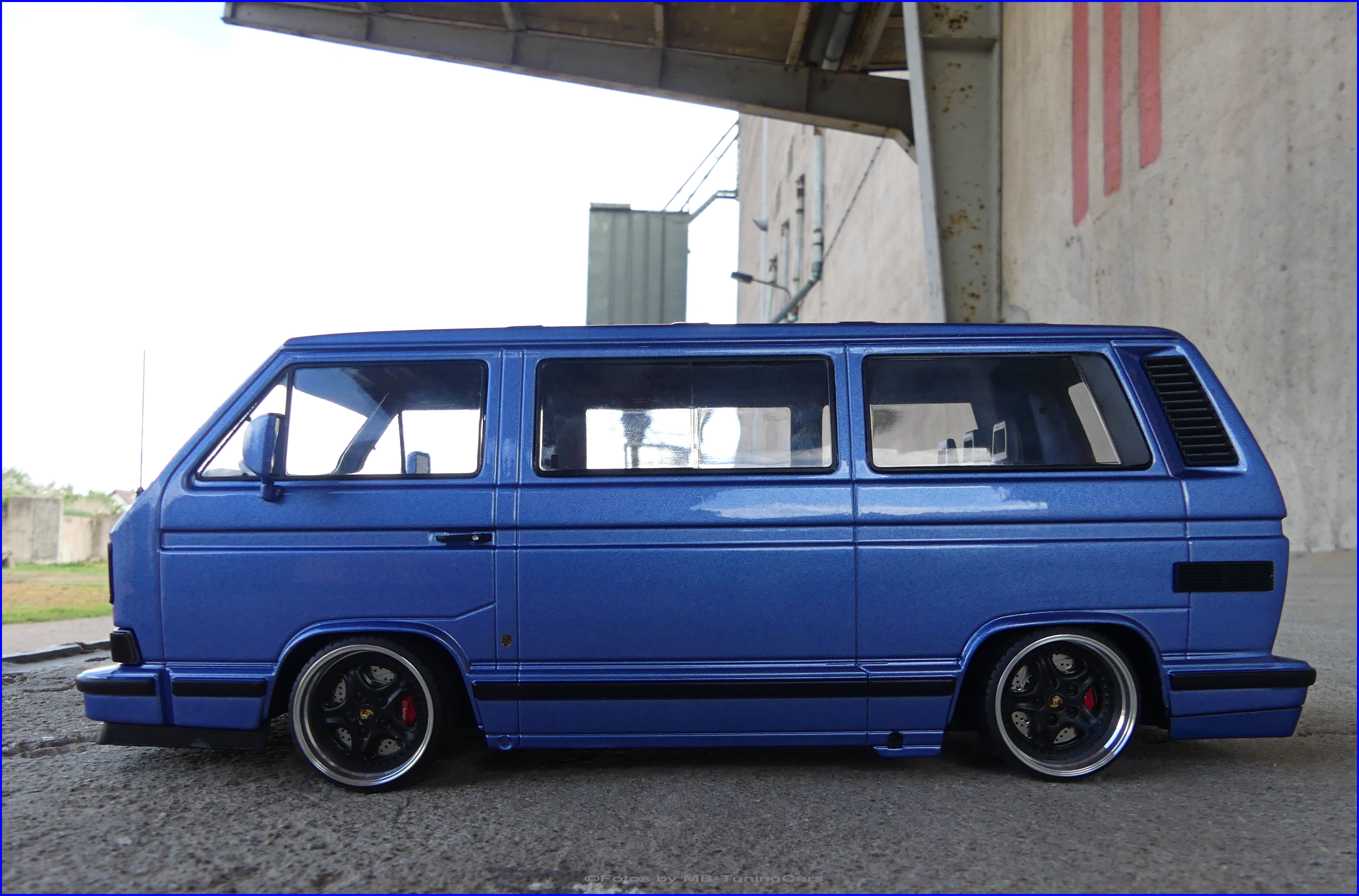 MBTuningCars 118 VW T3 B32 Carrera Multivan Bus mit Porsche EchtAluPVCFelgen