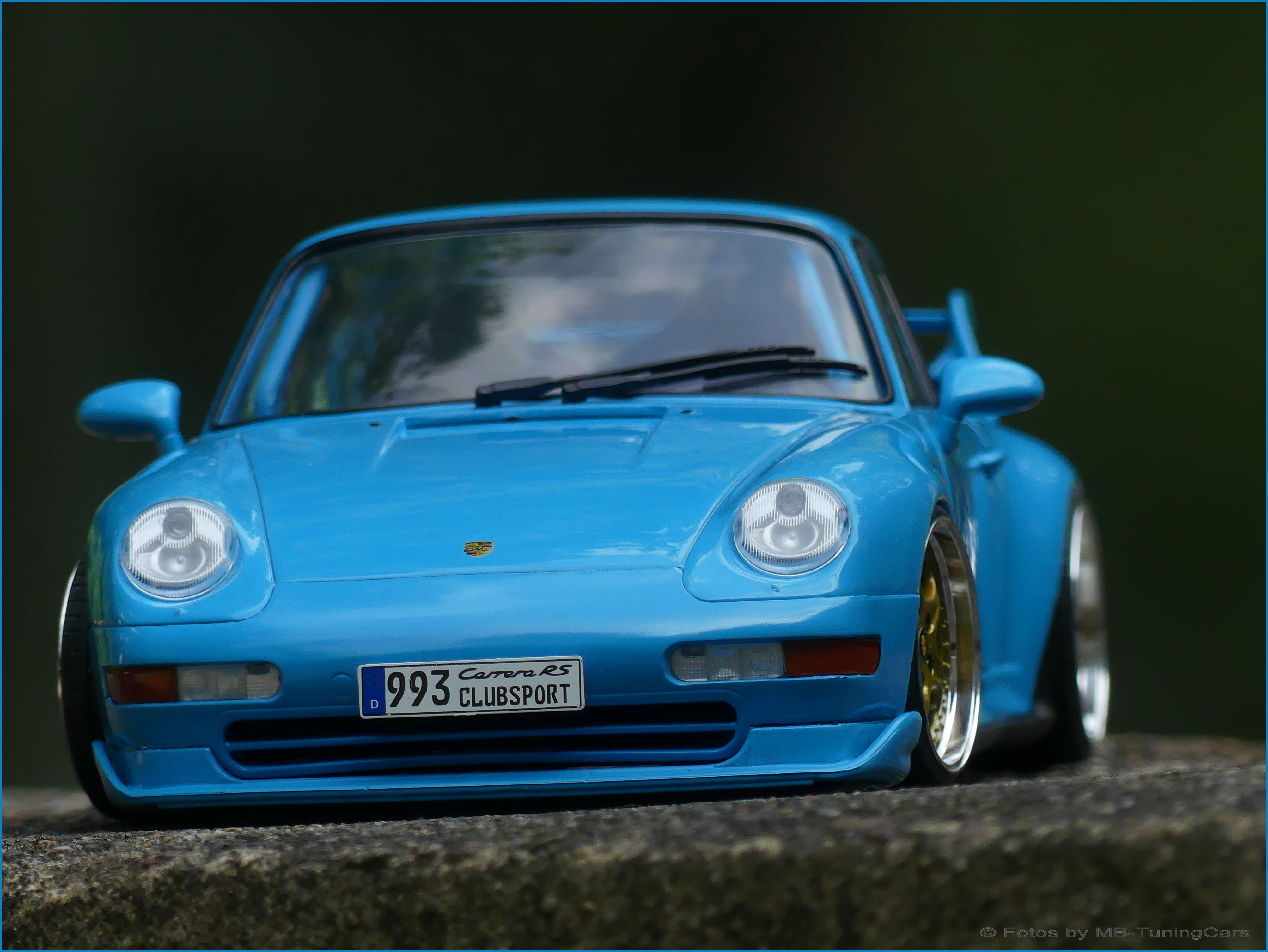 MB-TuningCars - 1:18 Porsche 911 993 Clubsport 1997 - BabyBlue - mit ...
