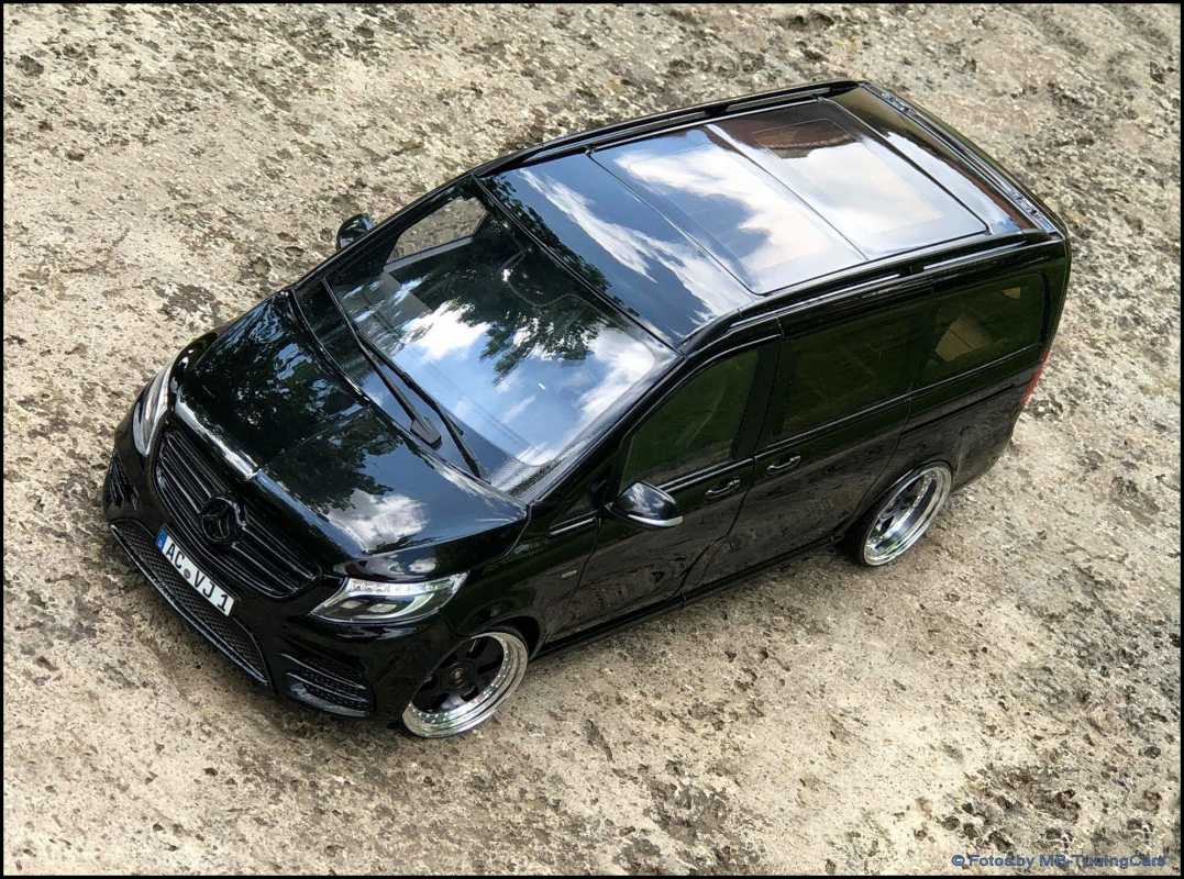 1:18 Mercedes-Benz V-Class AMG Black Line schwarz metallic + 3tlg.MB Alufelgen