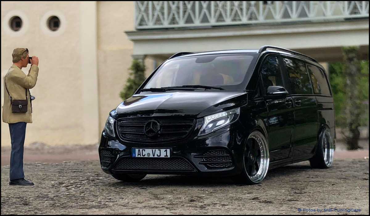 1:18 Mercedes-Benz V-Class AMG Black Line schwarz metallic + 3tlg.MB Alufelgen